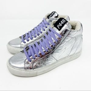 P448 STAR 2.0 HIGH TOP METALLIC SNEAKER 35